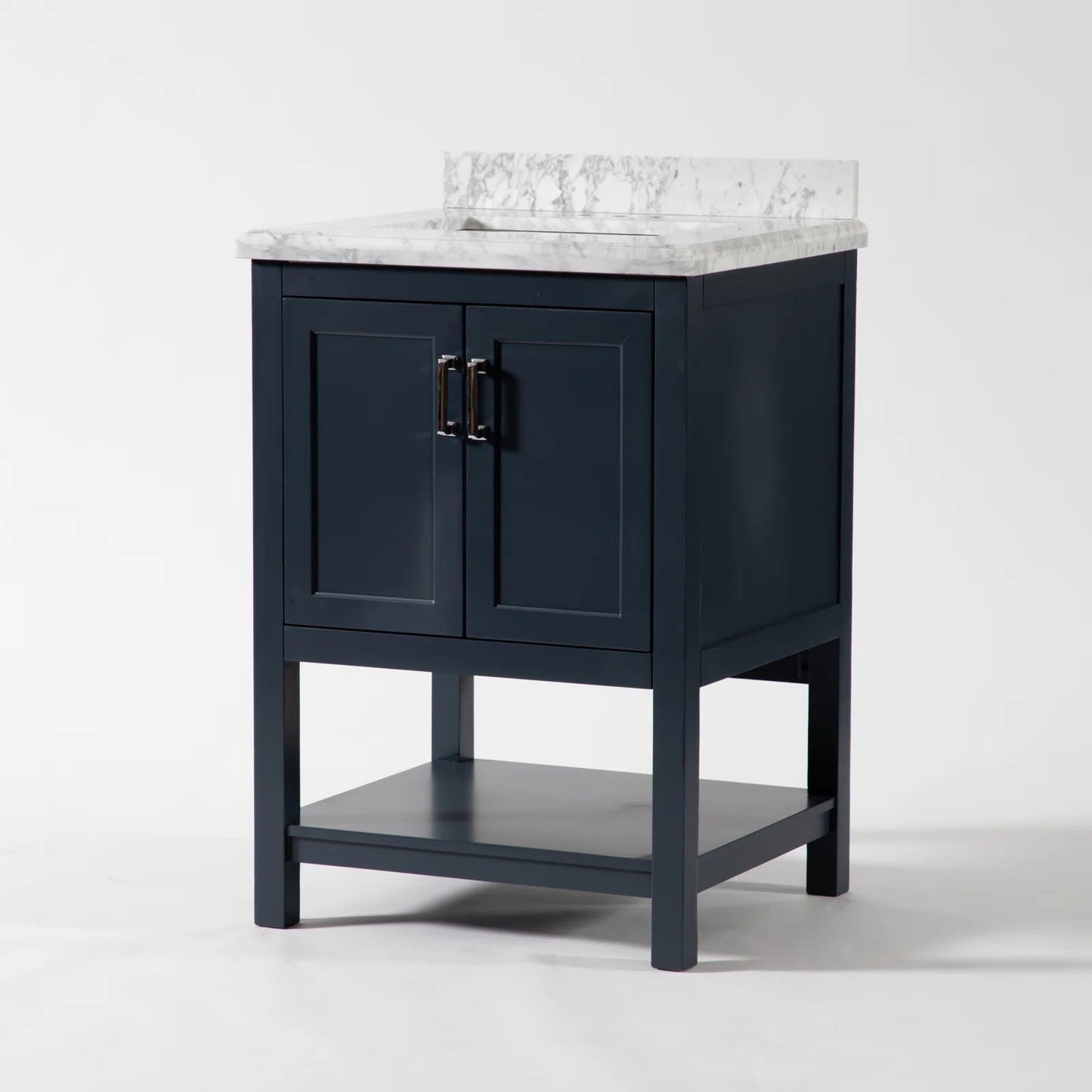 25" Single Sink Bathroom Vanity with Marble Top - Blue