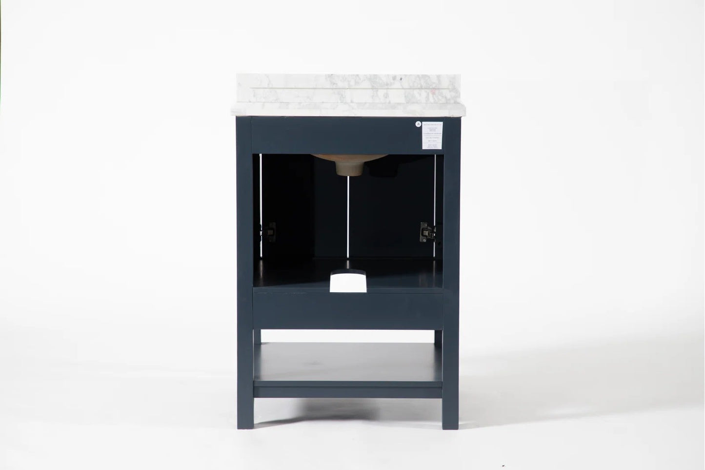 25" Single Sink Bathroom Vanity with Marble Top - Blue