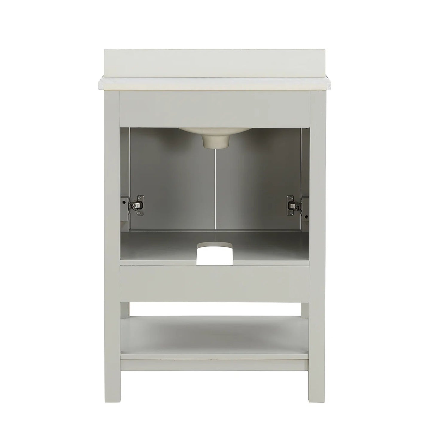 25" Single Sink Bathroom Vanity with Marble Top - Gray